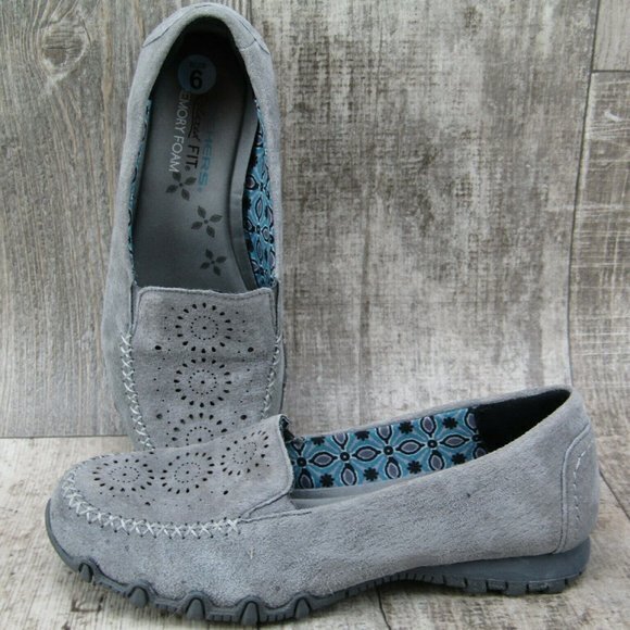 Skechers Shoes - Skechers Bikers Expressway Gray Suede Relax Fit Foam Loafer 49109 Women's Size 5